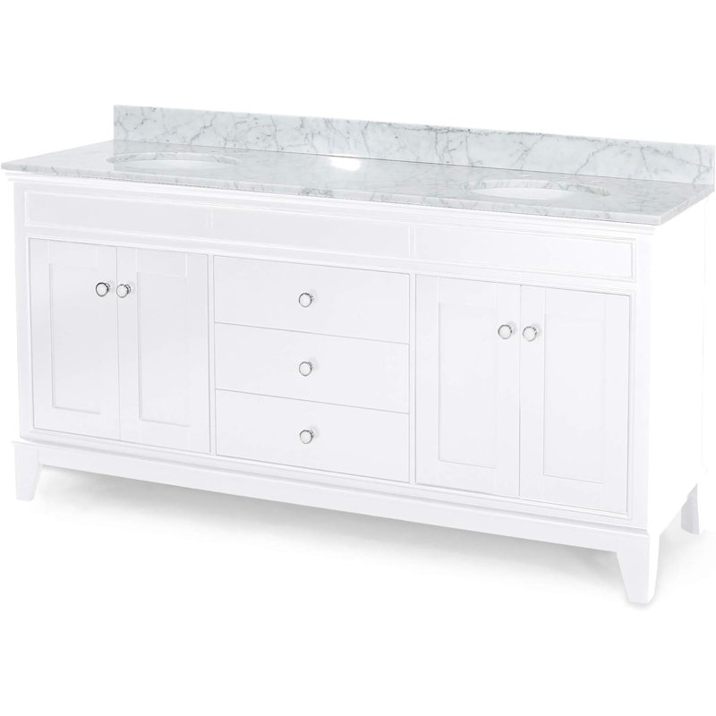 Ensemble de meuble-lavabo double 73 po Matild, Blanc