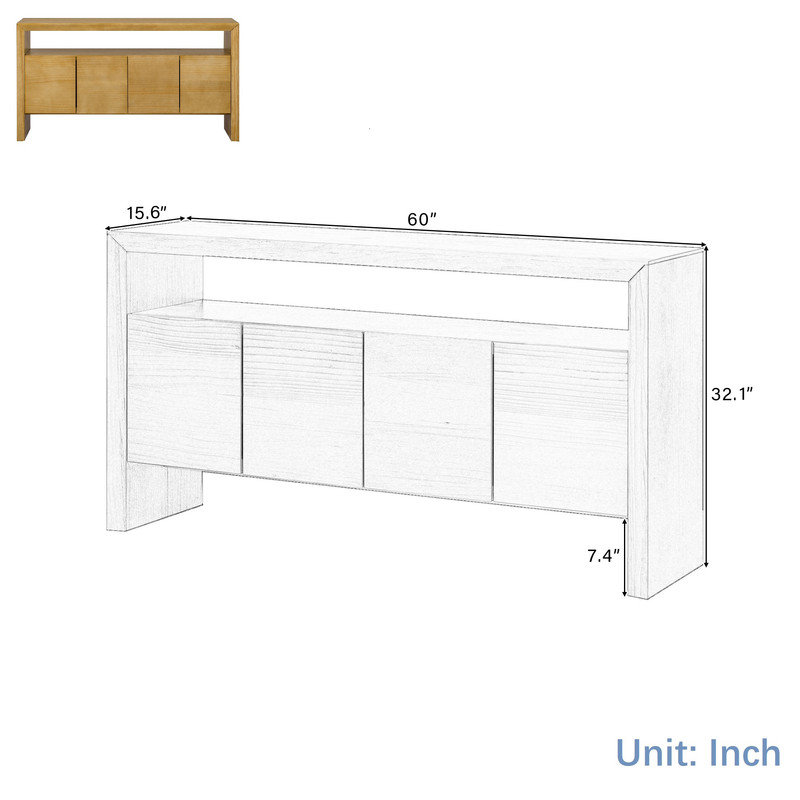 Long Console Table, Natural
