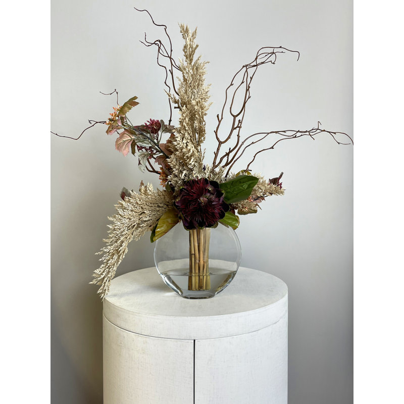 Artichoke, Ivy and Pampas Floral Arrangement in Vase