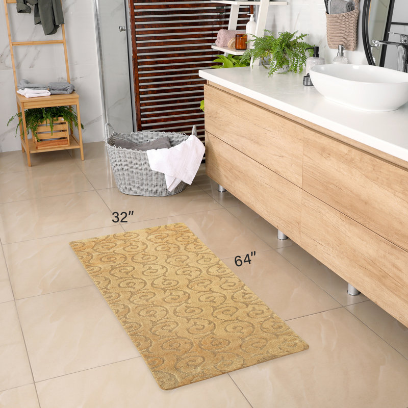 Tapis de cuisine Design, Rectangle 2 pi 8 po x 5 pi 4 po, Beige clair
