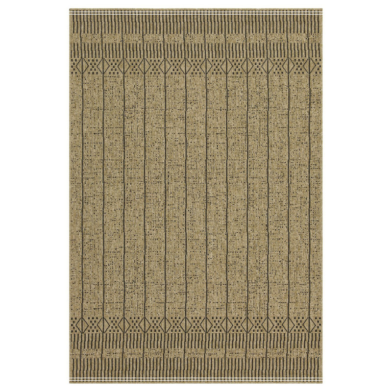 Jute/Black Indoor/Outdoor Area Rug, Rectangle 7'10" x 10'3"