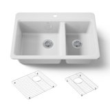 Riverby 33 In. Top-Mount Double-Bowl Kitchen Sink