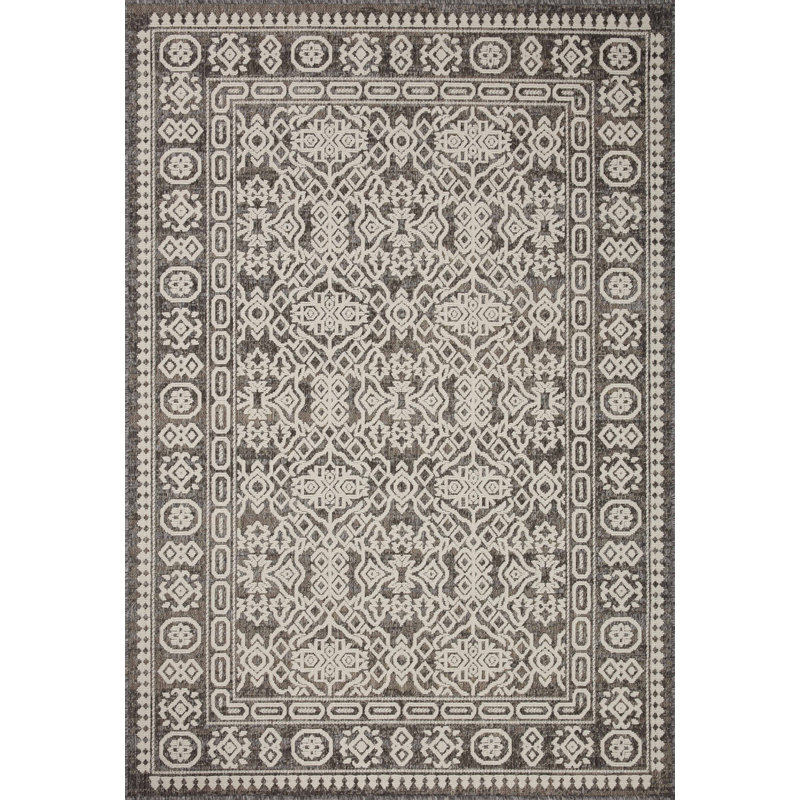 Tapis d'intérieur / extérieur à motif géométrique Paier, Rectangle 3 pi 11 po x 5 pi 11 po