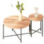 Table cylindrique vieillie - rouge, imperméable, housse, pieds en métal noir pour la maison 2 avec pieds, en teinte