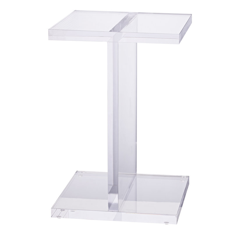 Table d'appoint à poutre en acrylique transparent