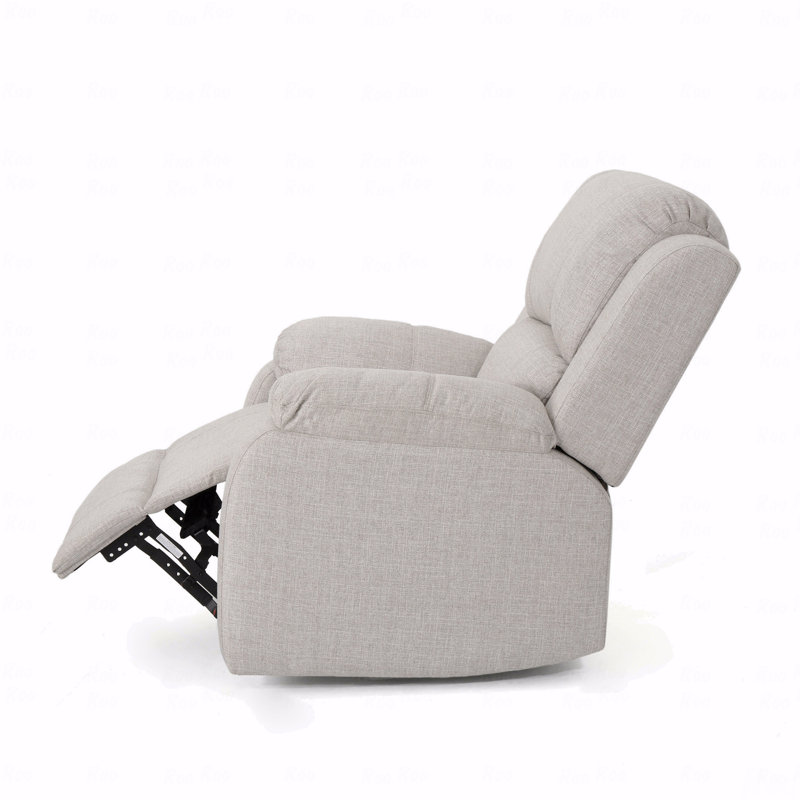 Fauteuil manuel avec fonction inclinable en tissu de lin beige revêtu de tissu d'ameublement, dimensions 34,5 po x 39 po x 39 po