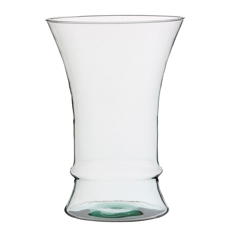 Vase de table en verre transparent Freetown, H 13 po x l 9,2 po x P 9,2 po