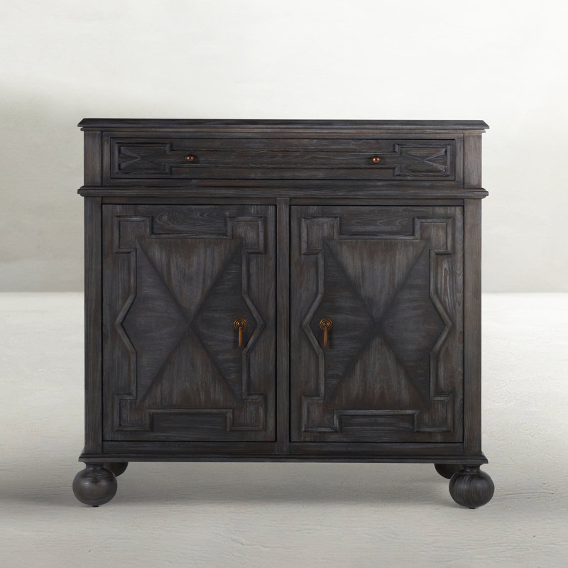 Ezekiel 2 - Door Accent Cabinet, Cerused Forest Black