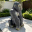 Large statue de gorille à dos argenté en résine, sculpture de jardin