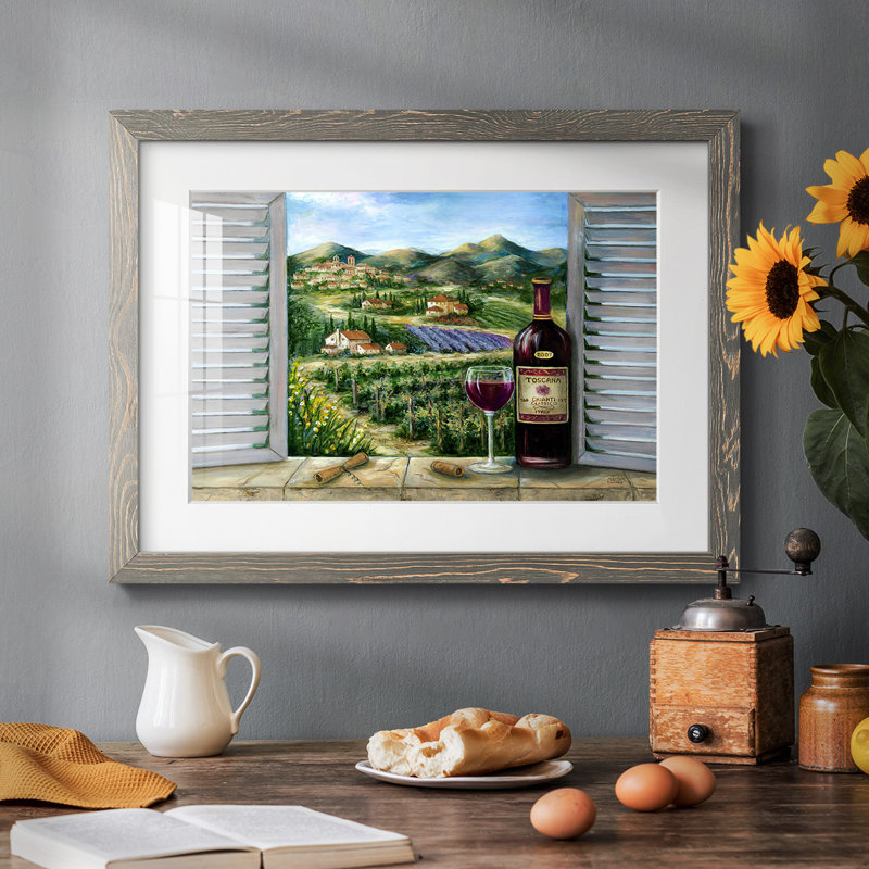 " Tuscan Red And Vineyard ", Gris, H 28 po x l 42 po x P 1,5 po