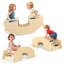 Rock and Roll Teeter Totter & Table - Ensemble 3 en 1 convertible en bois de bouleau pour deux, mobilier ludique et multifonctionnel