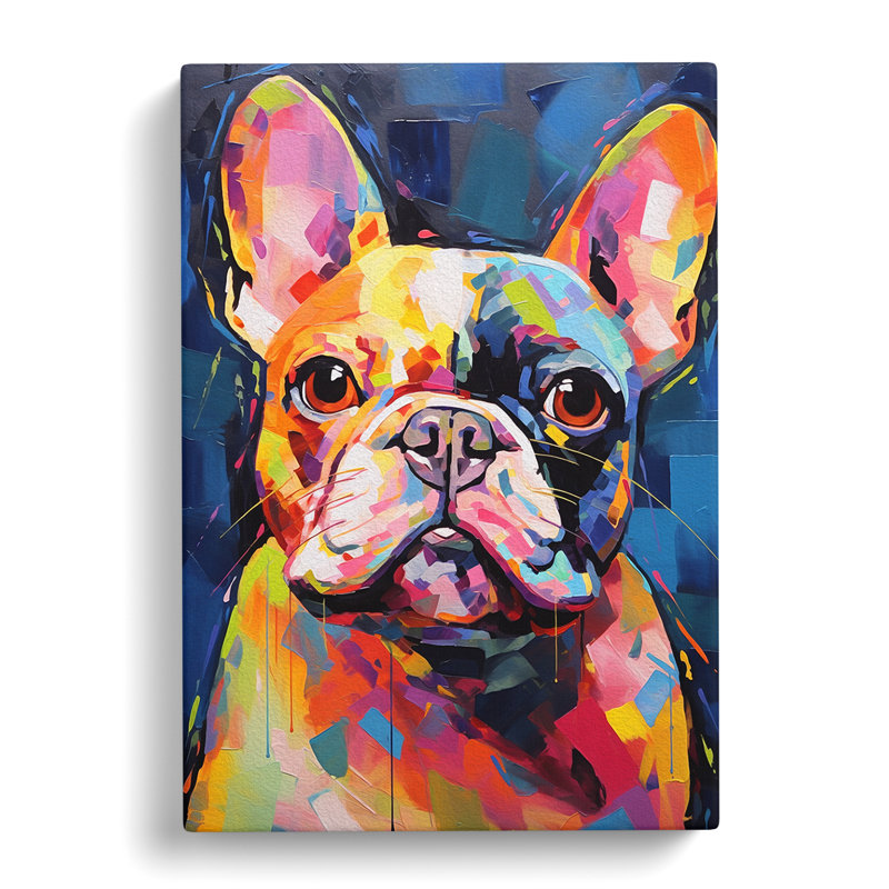 French Bulldog Expressionism No.2 - Wrapped Canvas, 76cm H x 50cm W x 3cm D