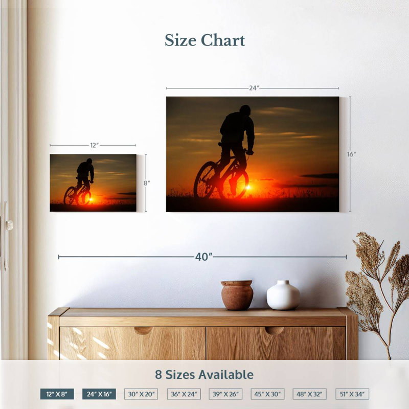 Mehar Sunset Biking, 16" H x 24" W