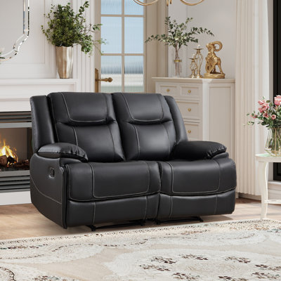 Canapé inclinable en cuir véritable 60 po