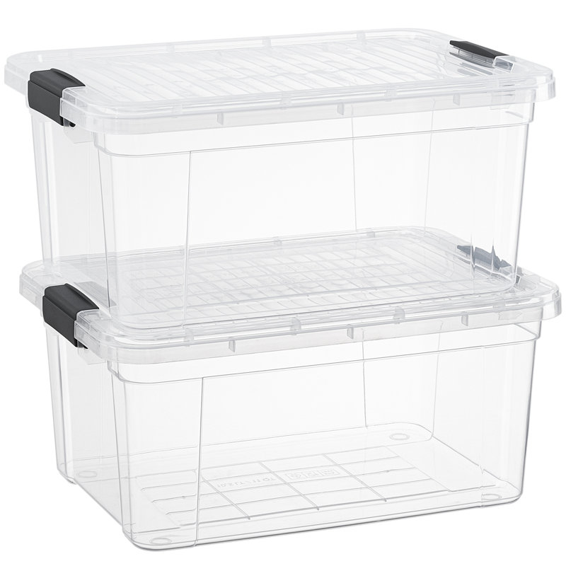 Superio 21 Qt. Clear Storage Bin with Lid, Plastic Organizing Storage Box for Home, 21 qt