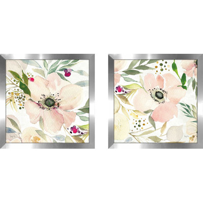 « the joy of white ii », ensemble de 2 reproductions de peintures à l’aquarelle encadrées