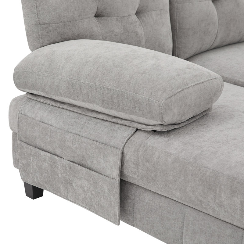 U-Shaped Sectional Furniture In Grey Chenille With Dual Chaise Lounges, Storage Options And Armrest Pillows For Living Room Enjoyment Material Areas Relaxing