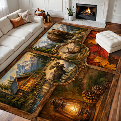 Faux Fur Abstract Rug