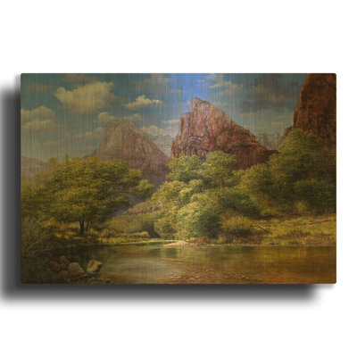 « Zion », œuvre murale en métal doré de Bill Makinson, 91,4 cm x 61 cm