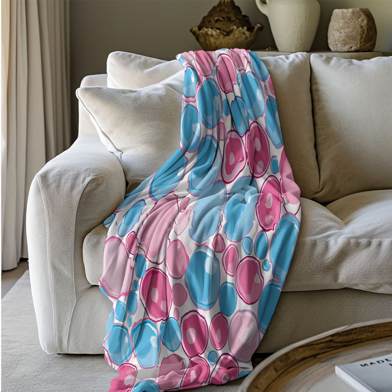 Jeté de limonade rose - 1 pièce Sherpa Bla Premium, Grand lit