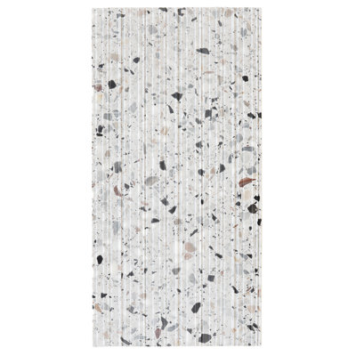Terraforma 12x24 in. White Fluted Terrazzo Large Wall Tile (7.75 sq ft/case, 4-Pack)