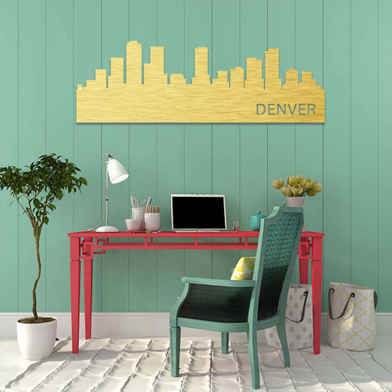 Décoration murale Denver, H 47 po x l 15,5 po x P 0,12 po, Jaune