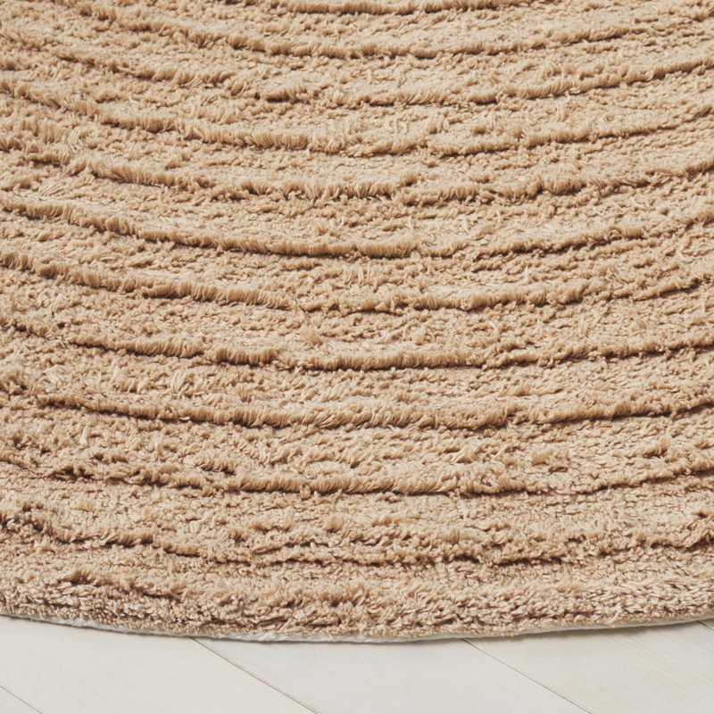 Easy Care 228 Hand Tufted Recycled Cotton Machine Washable Geometric Indoor Use Only Rug, Round 6'