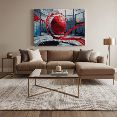 Sports Kickball Brown Canvas Wall Art