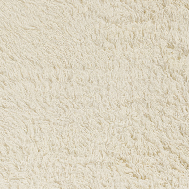 Wool Area Rug in Cream, Rectangle 5' x 7'6"