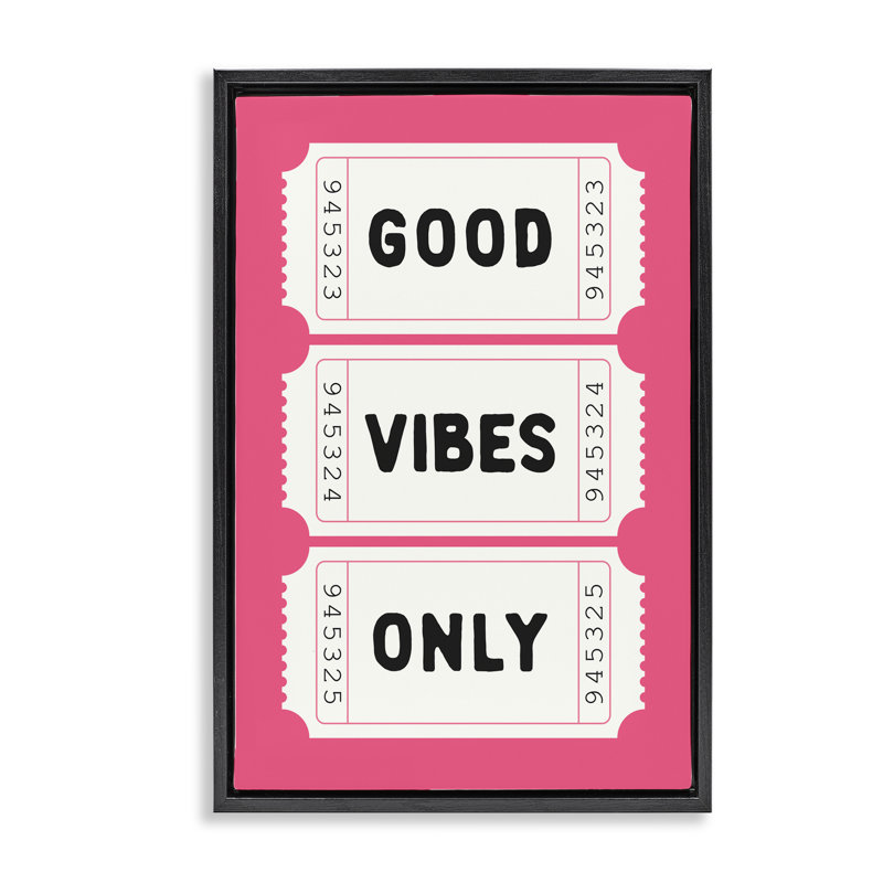 Cadre flottant Good Vibes Only, design avec lettres et doublure, H 31 po x l 21 po, Cadre flottant noir de jais