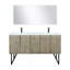 Meuble-lavabo double en acacia rustique 60 po X P 20 po D, plateau en marbre de culture, ensemble de robinet en métal Miroir