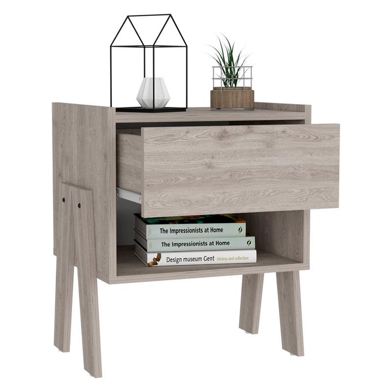 Table de chevet de style contemporain, Gris