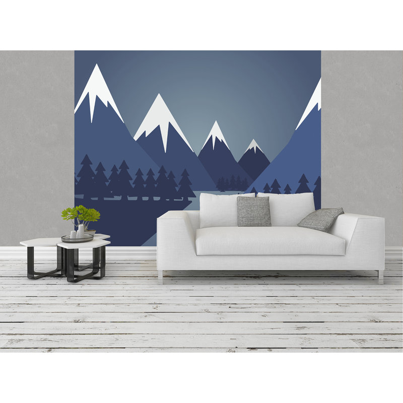 Murale 6 panneaux l 7,8 po x l 118 po snow mountain Laureen