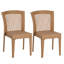 Ensemble de 2 chaises d'appoint empilables, structure en fer rotin PE avec dossier en filet de diamant, chaises d'extérieur compactes à montage rapide-1944542341