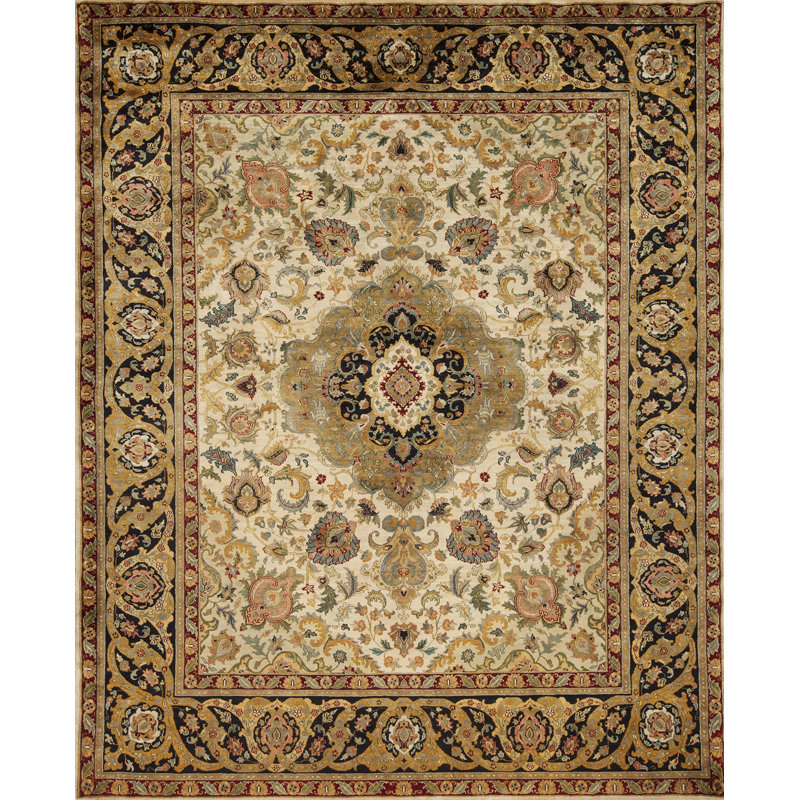 Golden Age Hand Knotted Wool Area Rug, Rectangle 8' x 10'