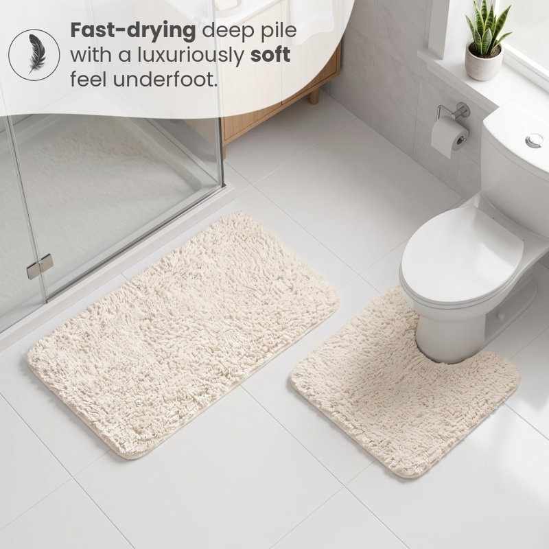 Jordan Microfibre Non Slip Bath Mat, Cream