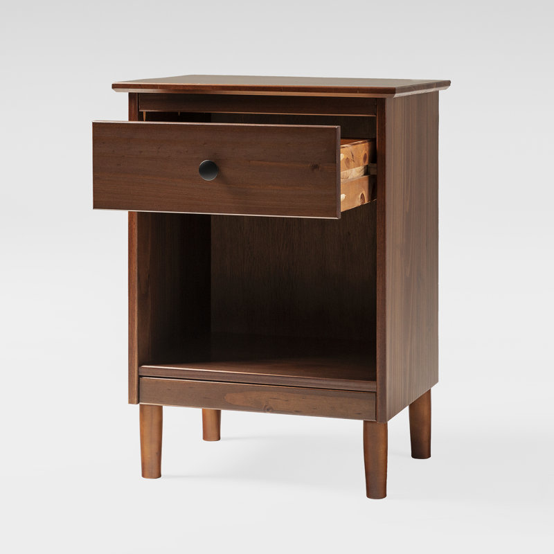 Decimus 46 cm W Bedside Table, Walnut
