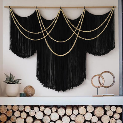 Lace Wall Hanging Black Gauze Tapestry
