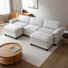 120" Wide 3 Seat U-Shaped Modular Chenille Sectional Sofa Couch