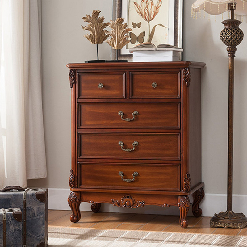 Commodes et commodes rectangulaires en bois massif cerisier