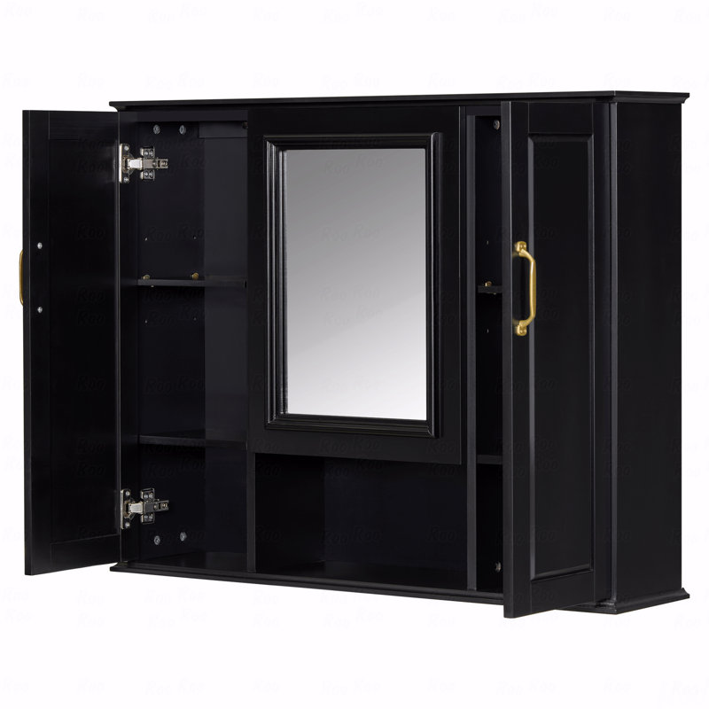 Armoire à pharmacie 36 po, armoire de rangement murale pour salle de bain, armoire murale moderne avec miroir, armoire à miroir avec 3 portes (meuble-lavabo non inclus)