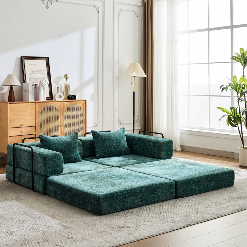 Plancher convertible foncé sans assemblage, lit modulaire désossé à 2 places en chenille pour lit compact, cadre fixe, salle de jeux