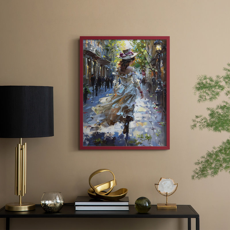 Reproduction encadrée WOMEN Series DCXLII - bois massif, H 11 po x l 9 po, Rouge