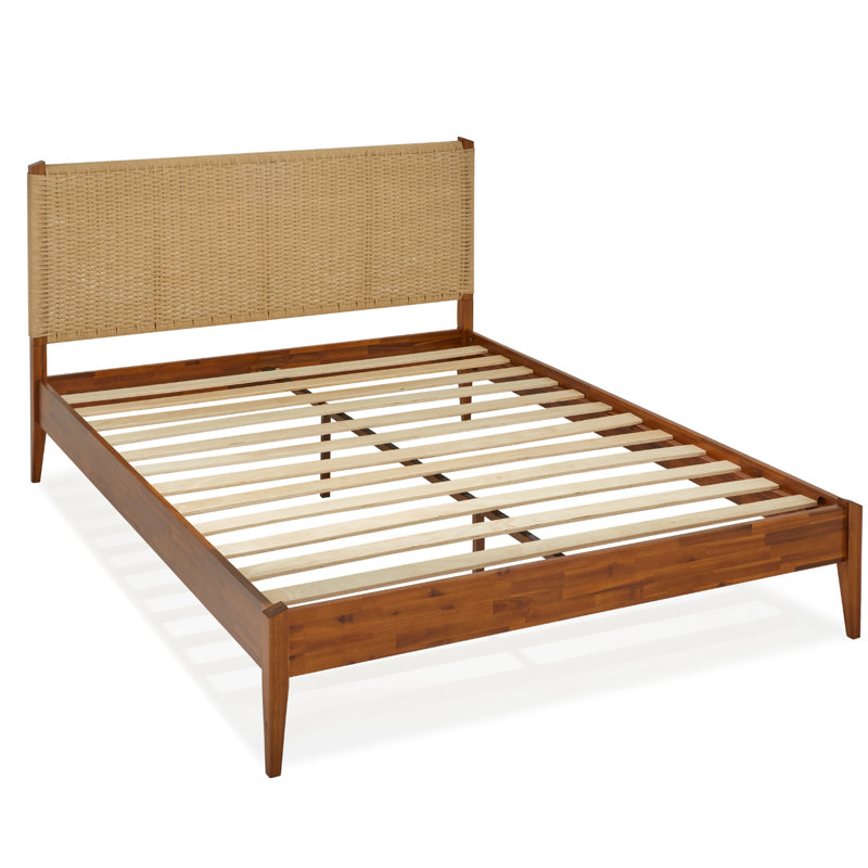 Selina Solid Wood Platform Bed with Headboard