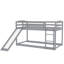 Lit simple superposé simple avec convertible et glissade en gris - Finition de la surface lisse pour un nettoyage facile Matériaux de qualité fabriqués pour impressionner-18495035