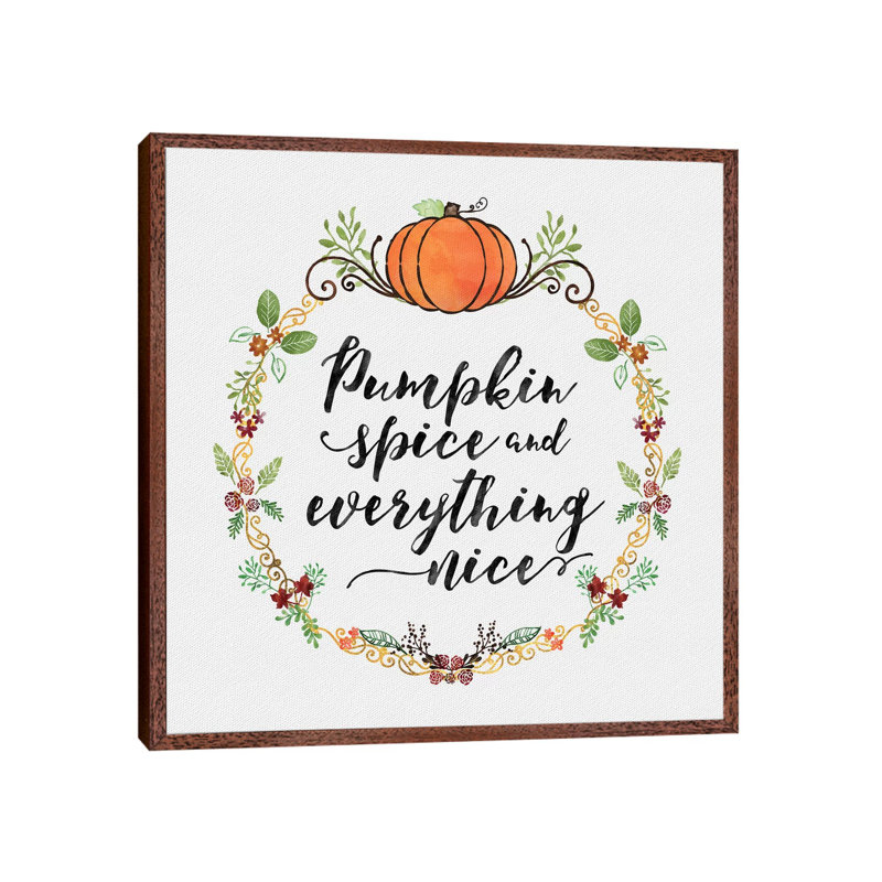 Pumpkin Spice Sentiment II by Noonday Design - Gallery-Wrapped Canvas Giclée on Canvas, Classic Wood Floater Framed