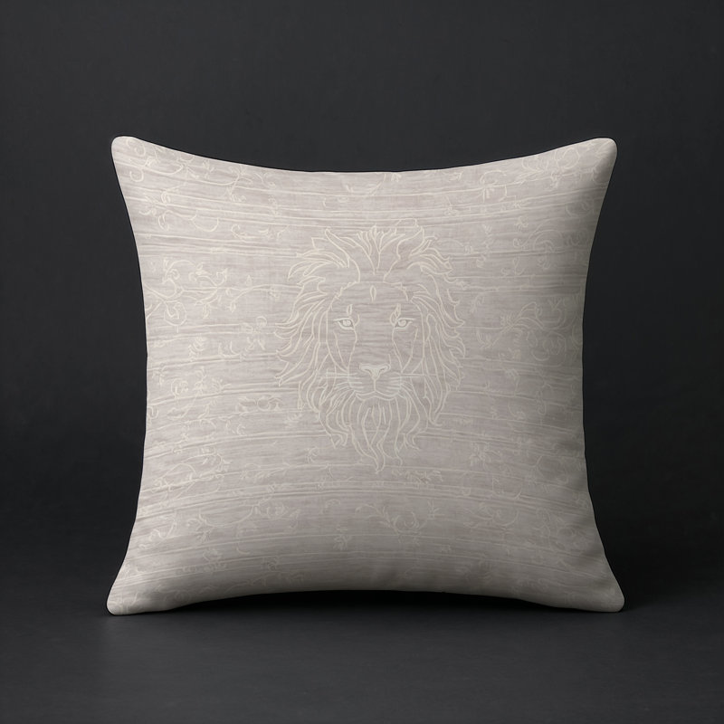 Coussin décoratif intérieur et extérieur Modern, Beige abstrait 21, Carré 16 po