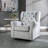 Zeger Gray Fabric Glider Chair With Swivel