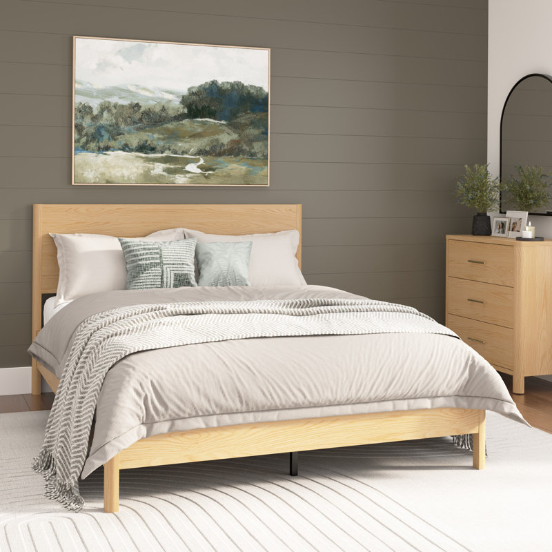 Queen Platform Bed Frame With Headboard, Bedroom Furniture