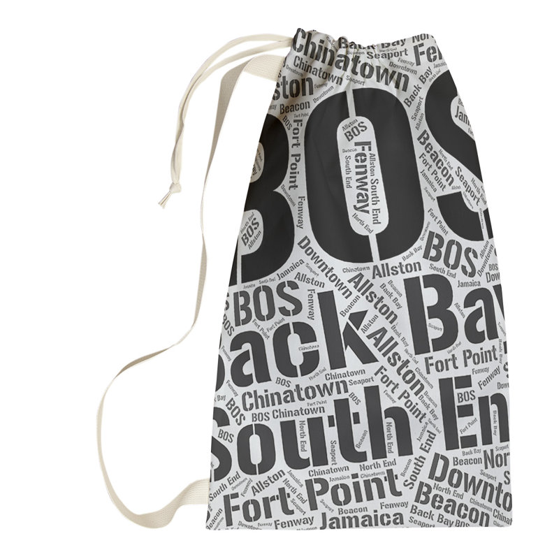 Laundry Hamper with Handles, Small (29" H x 18" W x 1.5" D), Black, Boston